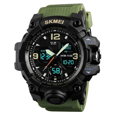 Годинник наручний 1155BAG SKMEI Paracord, Army green, компас, термометр, свисток, кресало