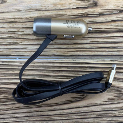Автомобільний зарядний пристрій Aspor A38C Lightning Metal Series 2.4A/1USB- чорно-золотий