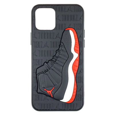 Накладка Jordan для iPhone 12 Pro/ 12- чорний з червоним Накладка Jordan для iPhone 12 Pro/ 12- чорний з червоним