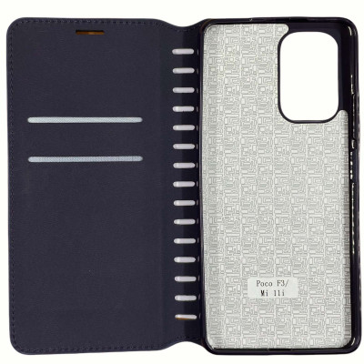 Чохол-книжка Leather Folio для Xiaomi Poco F3/Mi 11i- синій
