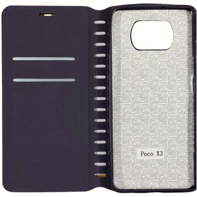 Чохол-книжка Leather Folio для Xiaomi Poco X3- синій