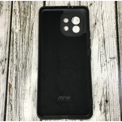 Накладка (з мікрофіброю) Aspor Silicone Full для Xiaomi Mi 11- чорний