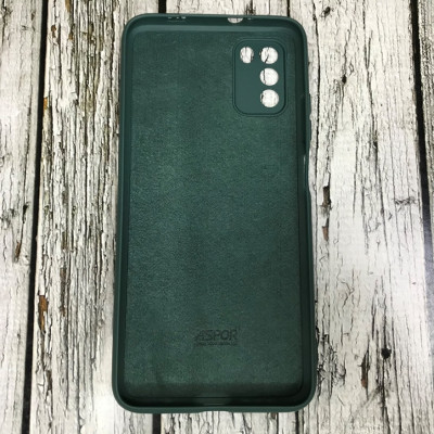 Накладка (з мікрофіброю) Aspor Silicone Full для Xiaomi Poco M3- зелений