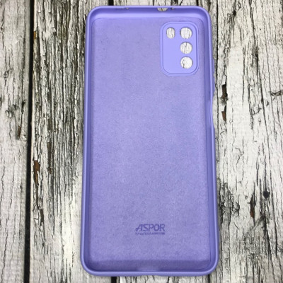 Накладка (з мікрофіброю) Aspor Silicone Full для Xiaomi Poco M3- фіолетовий