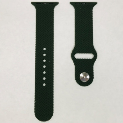 Ремінець Soft Touch плетений для Apple Watch 38/40/41/42mm(ser.10)- темно-зелений Ремінець Soft Touch плетений для Apple Watch 38/40/41/42mm(ser.10)- темно-зелений