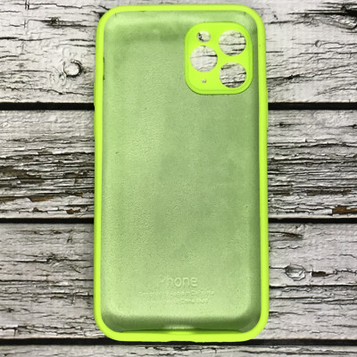 Накладка (з мікрофіброю) Silicon Case Full Camera для iPhone 11 Pro- №23 салатовий