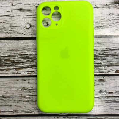 Накладка (з мікрофіброю) Silicon Case Full Camera для iPhone 11 Pro- №23 салатовий