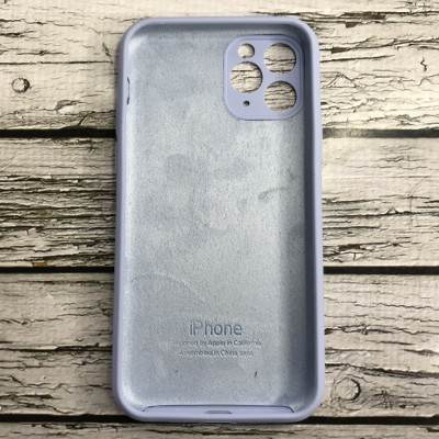 Накладка (з мікрофіброю) Silicon Case Full Camera для iPhone 11 Pro- №28 світло- блакитний