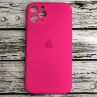 Накладка (з мікрофіброю) Silicon Case Full Camera для iPhone 11 Pro- №29 малиновий
