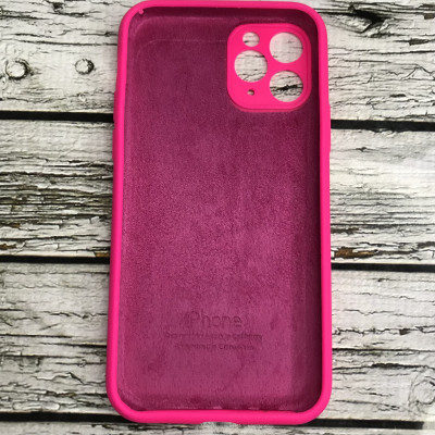 Накладка (з мікрофіброю) Silicon Case Full Camera для iPhone 11 Pro- №29 малиновий