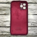 Накладка (з мікрофіброю) Silicon Case Full Camera для iPhone 11 Pro Max- №13 бордовий