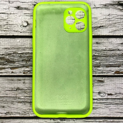 Накладка (з мікрофіброю) Silicon Case Full Camera для iPhone 11 Pro Max- №23 салатовий