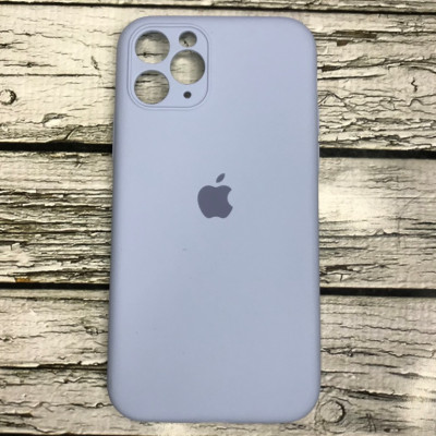 Накладка (з мікрофіброю) Silicon Case Full Camera для iPhone 11 Pro Max- №28 світло- блакитний