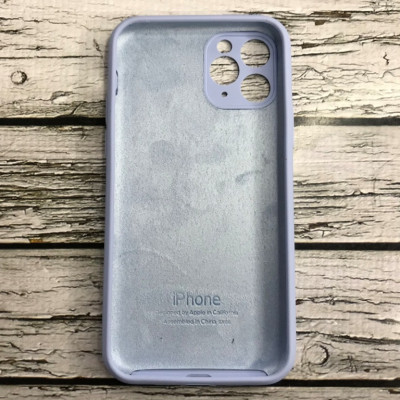 Накладка (з мікрофіброю) Silicon Case Full Camera для iPhone 11 Pro Max- №28 світло- блакитний