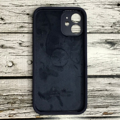 Накладка (з мікрофіброю) Silicon Case Full Camera для iPhone 12 mini (5.4)- темно- синій
