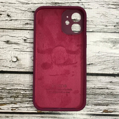 Накладка (з мікрофіброю) Silicon Case Full Camera для iPhone 12 mini (5.4)- бордовий