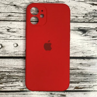 Накладка (з мікрофіброю) Silicon Case Full Camera для iPhone 12 mini (5.4)- червоний