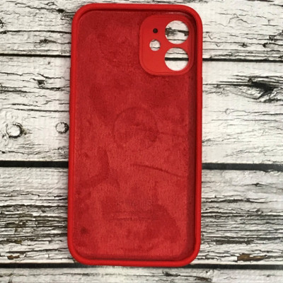 Накладка (з мікрофіброю) Silicon Case Full Camera для iPhone 12 mini (5.4)- червоний