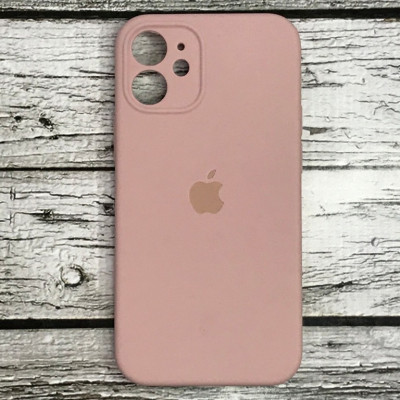 Накладка (з мікрофіброю) Silicon Case Full Camera для iPhone 12 mini (5.4)- рожевий пісок