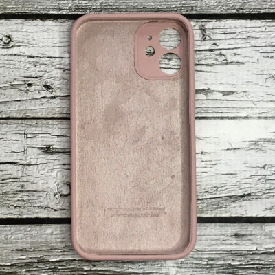 Накладка (з мікрофіброю) Silicon Case Full Camera для iPhone 12 mini (5.4)- рожевий пісок