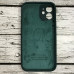Накладка (з мікрофіброю) Silicon Case Full Camera для iPhone 12 mini (5.4)- темно- зелений