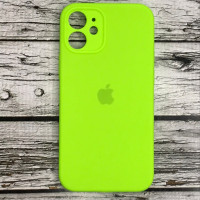 Накладка (з мікрофіброю) Silicon Case Full Camera для iPhone 12 mini (5.4)- салатовий