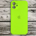 Накладка (з мікрофіброю) Silicon Case Full Camera для iPhone 12 mini (5.4)- салатовий