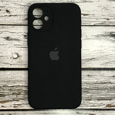 Накладка (з мікрофіброю) Silicon Case Full Camera для iPhone 12 mini (5.4)- чорний