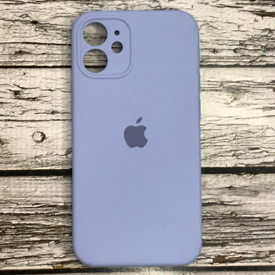 Накладка (з мікрофіброю) Silicon Case Full Camera для iPhone 12 mini (5.4)- світло- блакитний
