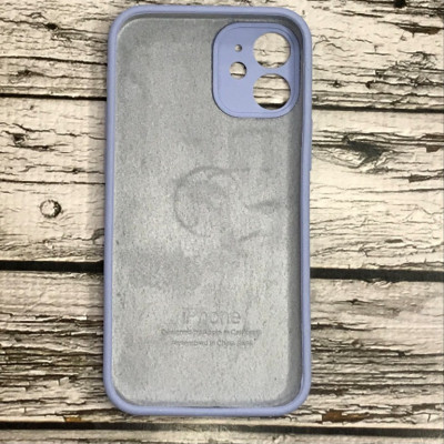 Накладка (з мікрофіброю) Silicon Case Full Camera для iPhone 12 mini (5.4)- світло- блакитний