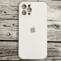 Накладка (з мікрофіброю) Silicon Case Full Camera для iPhone 12 Pro (6.1)- білий