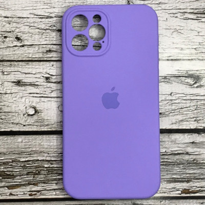 Накладка (з мікрофіброю) Silicon Case Full Camera для iPhone 12 Pro (6.1)- бузковий