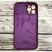 Накладка (з мікрофіброю) Silicon Case Full Camera для iPhone 12 Pro (6.1)- марсала