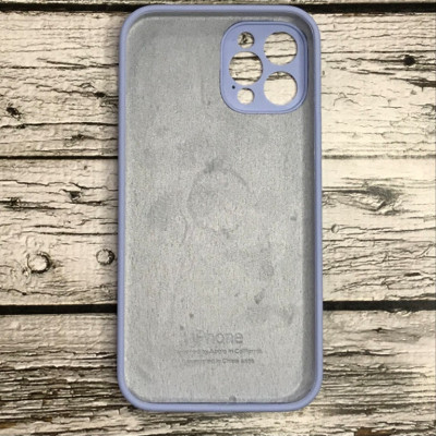 Накладка (з мікрофіброю) Silicon Case Full Camera для iPhone 12 Pro (6.1)- світло- блакитний