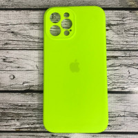 Накладка (з мікрофіброю) Silicon Case Full Camera для iPhone 12 Pro Max 6.7- №23 салатовий