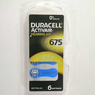 Батарейка 675 (PR44) Duracell (для слухових апаратів) 1уп по 6шт Батарейка 675 (PR44) Duracell (для слухових апаратів) 1уп по 6шт