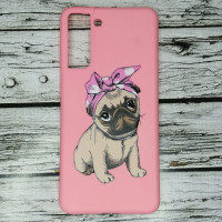 Накладка (з мікрофіброю) Case Art для Samsung S21- рожевий