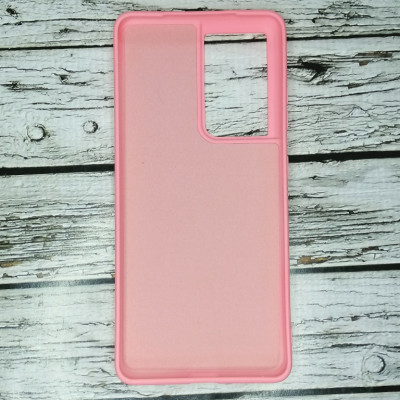 Накладка (з мікрофіброю) Case Art для Samsung S21 Ultra- рожевий
