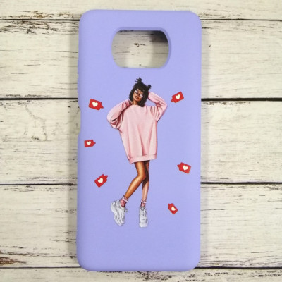 Накладка (з мікрофіброю) Case Art для Xiaomi Poco X3- пурпурний