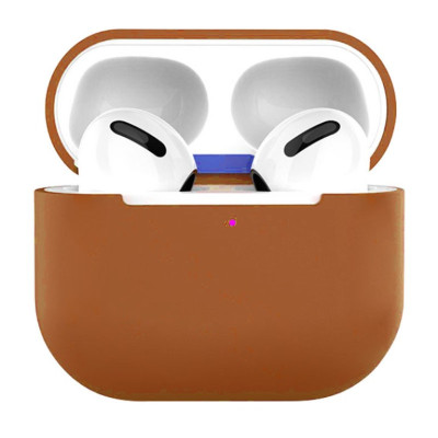 Чохол силіконовий для AirPods 3 з карабіном- коричневий