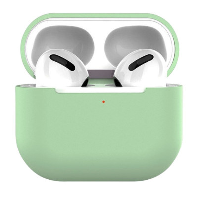 Чохол силіконовий для AirPods 3 з карабіном- мінтоловий
