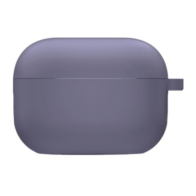 Чохол силіконовий для AirPods 3 з мікрофіброю- лавандовий сірий