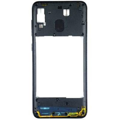 Задня частина корпусу для Samsung A20 / A205 (антена, пластик вкл. гучн.) Black Задня частина корпусу для Samsung A20 / A205 (антена, пластик вкл. гучн.) Black