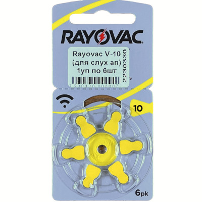 Батарейка 10 Rayovac Varta (для слухових апаратів) 1уп по 6шт Батарейка 10 Rayovac Varta (для слухових апаратів) 1уп по 6шт