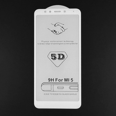 Скло захисне 5D Full Glue для Xiaomi Redmi 5- білий Скло захисне 5D Full Glue для Xiaomi Redmi 5- білий