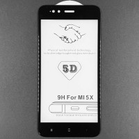 Скло захисне 5D Full Glue для Xiaomi Mi 5X / Mi A1- чорний