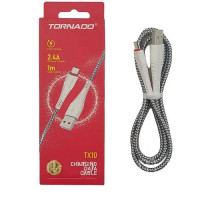 USB кабель Tornado TX10 Micro (2,4A/1м)- срiбний USB кабель Tornado TX10 Micro (2,4A/1м)- срiбний