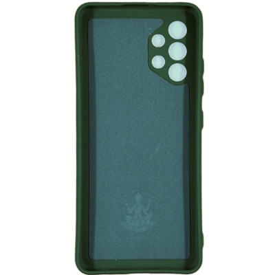 Накладка (з мікрофіброю) Silicone Cover Lakshmi Full Camera для Samsung A32 / A325- темно-зелений