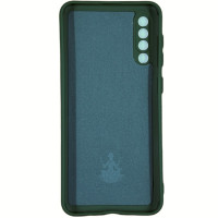 Накладка (з мікрофіброю) Silicone Cover Lakshmi Full Camera для Samsung A50 / A50s / A30s- темно-зелений