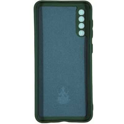 Накладка (з мікрофіброю) Silicone Cover Lakshmi Full Camera для Samsung A50 / A50s / A30s- темно-зелений